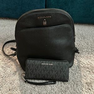 Micheal Kors backpack and wallet